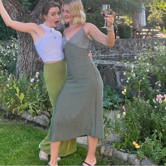 Lisa says gah checkered slip dress - Picture 1 of 4